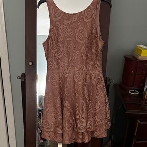 Speechless Lace Midi Dress in Blush Pink